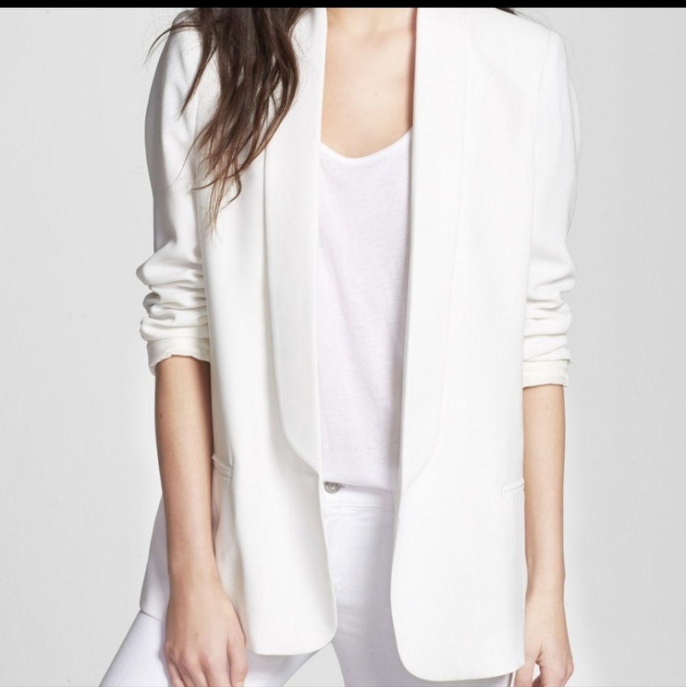 Mural White Slouchy Boyfriend Fit Blazer Women's Size Medium - Picture 13 of 13